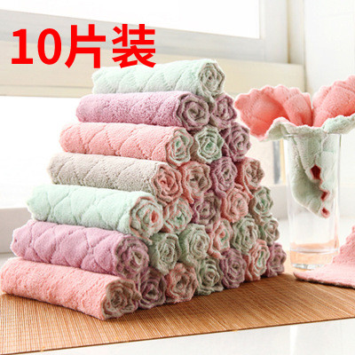 双面吸水洗碗布不沾油吸水抹布珊瑚绒厨房用品纯色百洁布抹布清洁,家庭/个人清洁工具,百洁布,淘宝优惠券,粉丝福利购,淘宝优惠卷