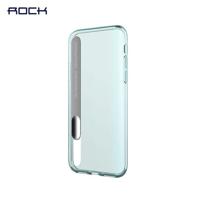 ROCK苹果iphoneXs来电闪手机壳苹果X发光全包防摔保护套苹果X透明