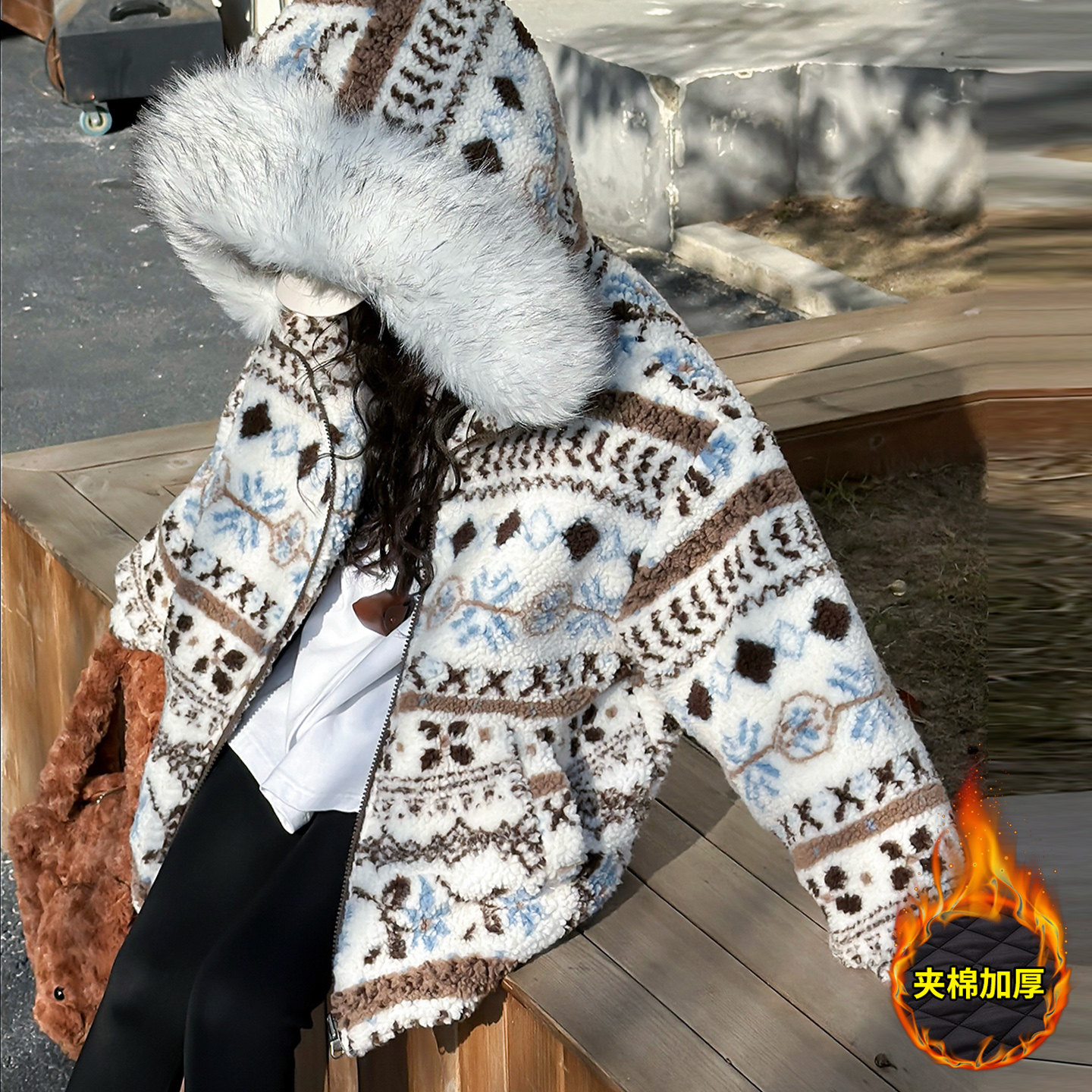 女童加绒外套秋冬2025新款洋气中大童羊羔绒毛毛衣儿童费尔岛棉服,童装/婴儿装/亲子装,普通外套,淘宝优惠券,粉丝福利购,淘宝优惠卷