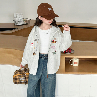 女童超好看韩系外套春秋款2026新款女大童韩版休闲儿童春装棒球服