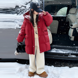 女童棉服2025年新款秋冬装洋气时髦中大童韩版保暖中长款加厚棉服