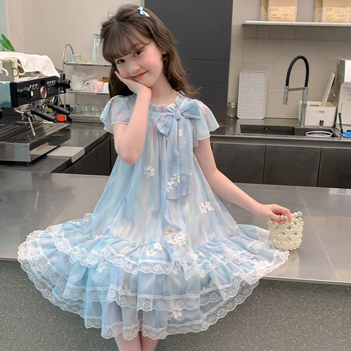 女童连衣裙夏装2026新款儿童夏季雪纺裙子女孩纱裙时髦好看公主裙