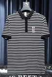 欧货高品质丝光棉2023夏季新款条纹短袖POLO衫865-P75黑沙发，男装Polo衫，钱塘6009(原3017)
