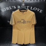 2024夏新款丝光棉男士短袖t恤百搭高品质欧货8851-P75沙发卡其，男装T恤，钱塘6009(原3017)