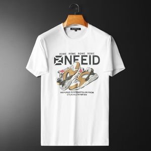 2024夏裝新款絲光棉男士短袖t恤百搭高品質歐貨 8853-P70平鋪白圖片