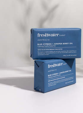 澳洲Freshwater Farm身体皂蓝丝柏杜松子油舒缓身体沐浴香皂