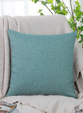 北欧纯色亚麻沙发抱枕靠垫客厅办公室床头腰枕定制大号抱枕套枕芯