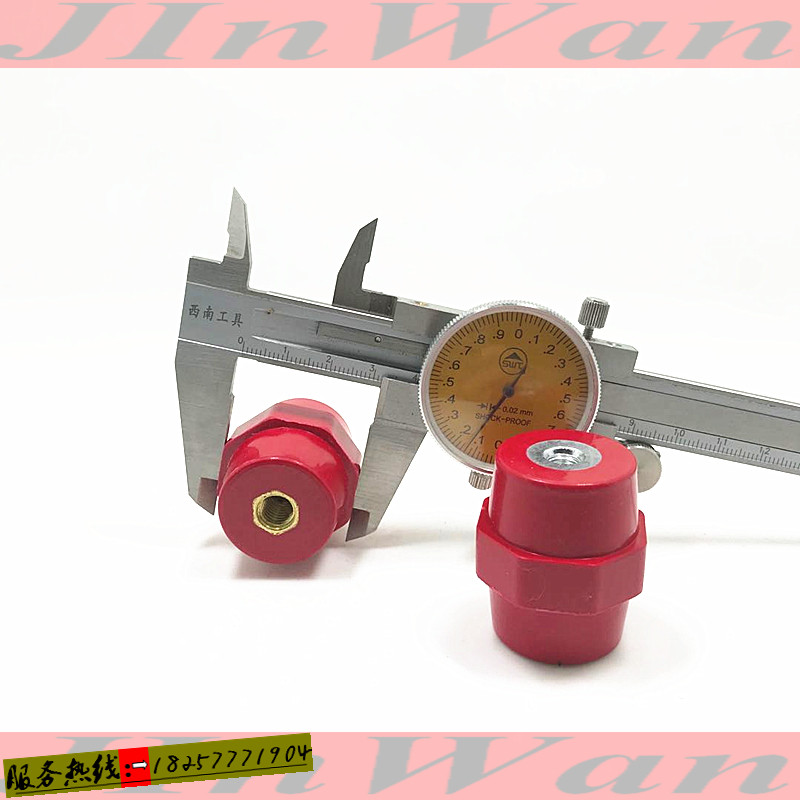 八角对边形D32*38h红绝缘子 bmc树脂m6 m8螺母端子柱  低压绝缘柱