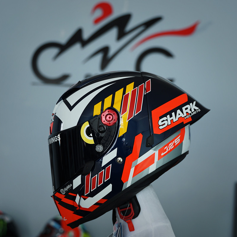 cc机车shark race r pro go zarco鲨鱼大尾翼碳纤维头盔5号赛车盔