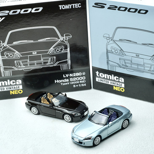 多美卡TOMYTEC TLV N280 本田HONDA S2000跑车汽车模型顶棚可拆卸
