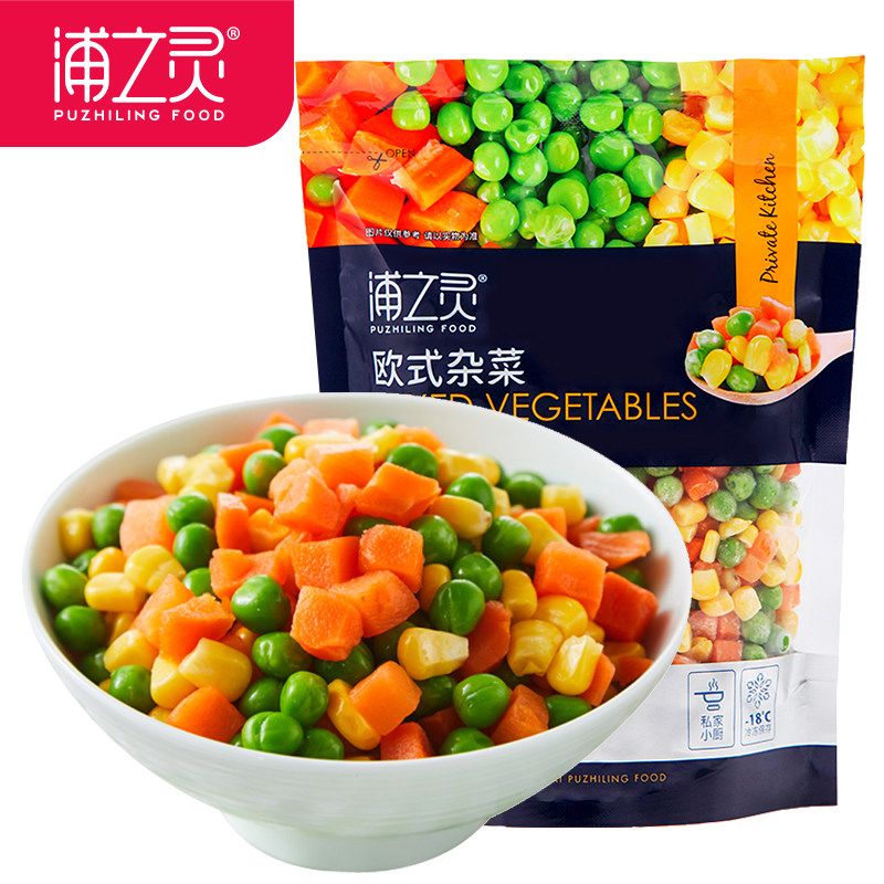 浦之灵 欧式杂菜900g*2袋 轻食沙拉 甜青豆玉米粒 冷冻蔬菜怎么看?