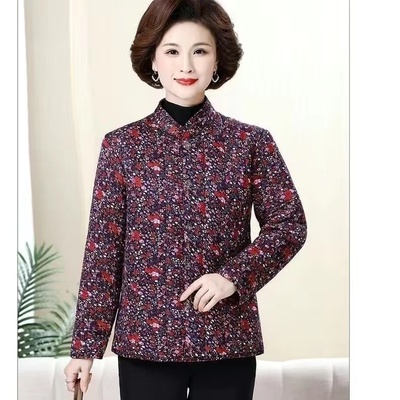 奶奶冬装棉衣加厚加绒洋气质老人女装棉袄保暖外套阔太太大码棉服