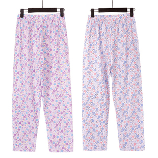 婆婆纯棉休闲裤中老年全棉睡裤女春秋冬妈妈松紧居家裤子宽松大码