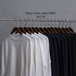 T恤男圆领宽松潮牌t打底白色内搭 打底衫 Vintage 250g纯棉重磅长袖