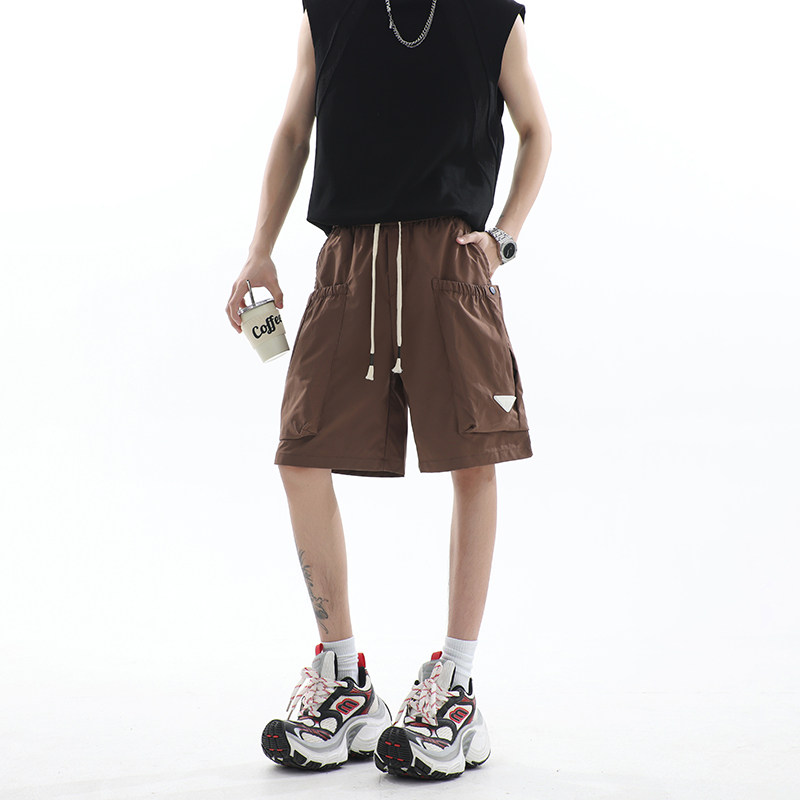 高品质夏季新款港风宽松五分男士工装短裤潮款1401-DK74-P30控48,男装牛仔裤,星座1401