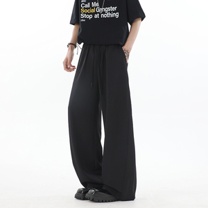 弯刀裤男款春夏直筒休闲西裤美式垂感阔腿裤K160-P35控58图片
