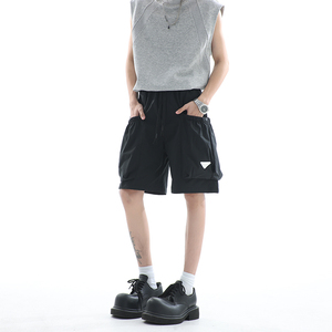 高品质夏季新款港风宽松五分男士工装短裤潮款1401-DK74-P30 控48图片