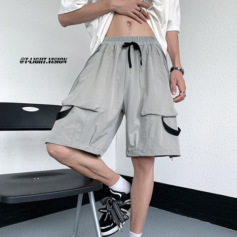 夏季男士短裤五分裤裤子工装宽松潮牌休闲潮流1401-DK73-P35大货，男装牛仔裤，星座1401