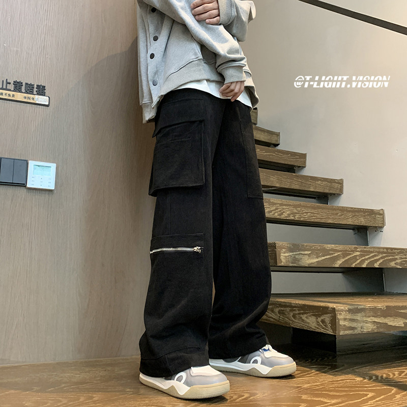 26年春季新款灯芯绒高街潮款直筒宽松休闲裤1401-K086-P50控78,男装休闲裤,星座1401