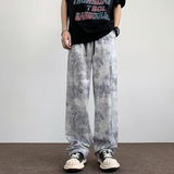 夏季新款水墨画图案潮流休闲宽松速干长裤1401-K118-P35控58，男装休闲裤，星座1401