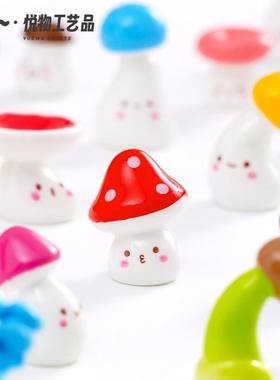 可爱歪歪小蘑菇蔬菜萌粒 diy装饰品盲袋配件迷你汽车载桌面小摆件