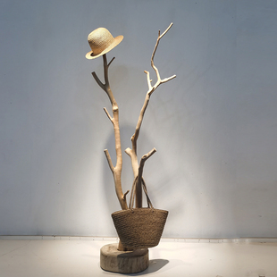 干树枝衣帽架手工创意挂衣架室内装饰树枝服装店饰品展示架摆件