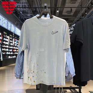 Nike耐克男装2025秋季款泼墨涂鸦扎染印花复古短袖T恤 HV1672-441