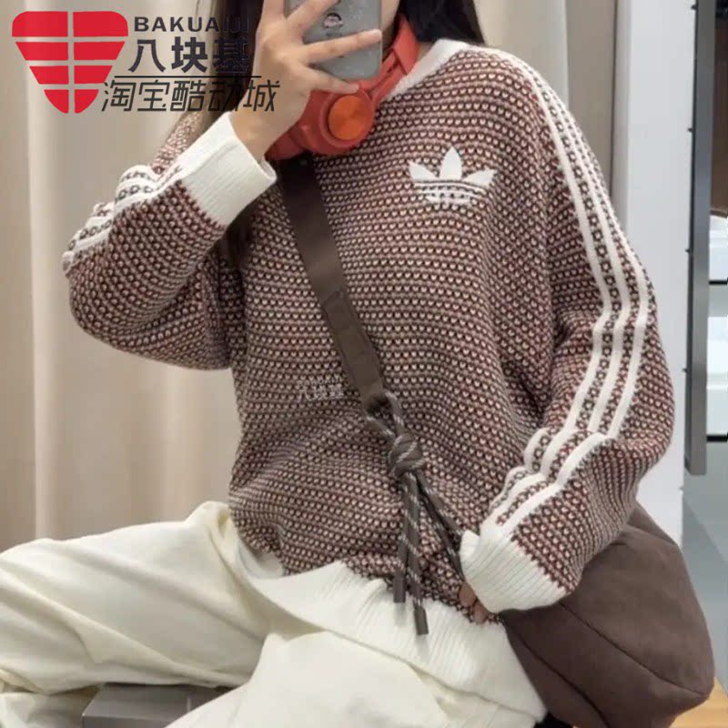 三叶草男女装复古度假风针织毛衣