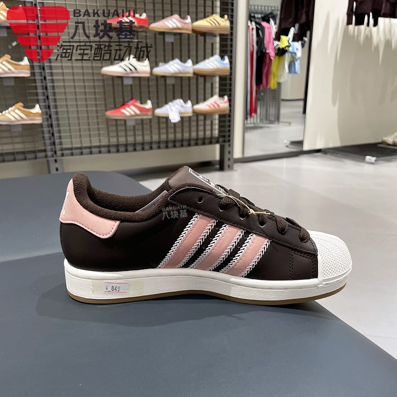 阿迪达斯三叶草女鞋2025冬季新款经典贝壳头板鞋低帮休闲鞋JP8167