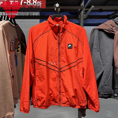 耐克男装红色运动立领夹克外套