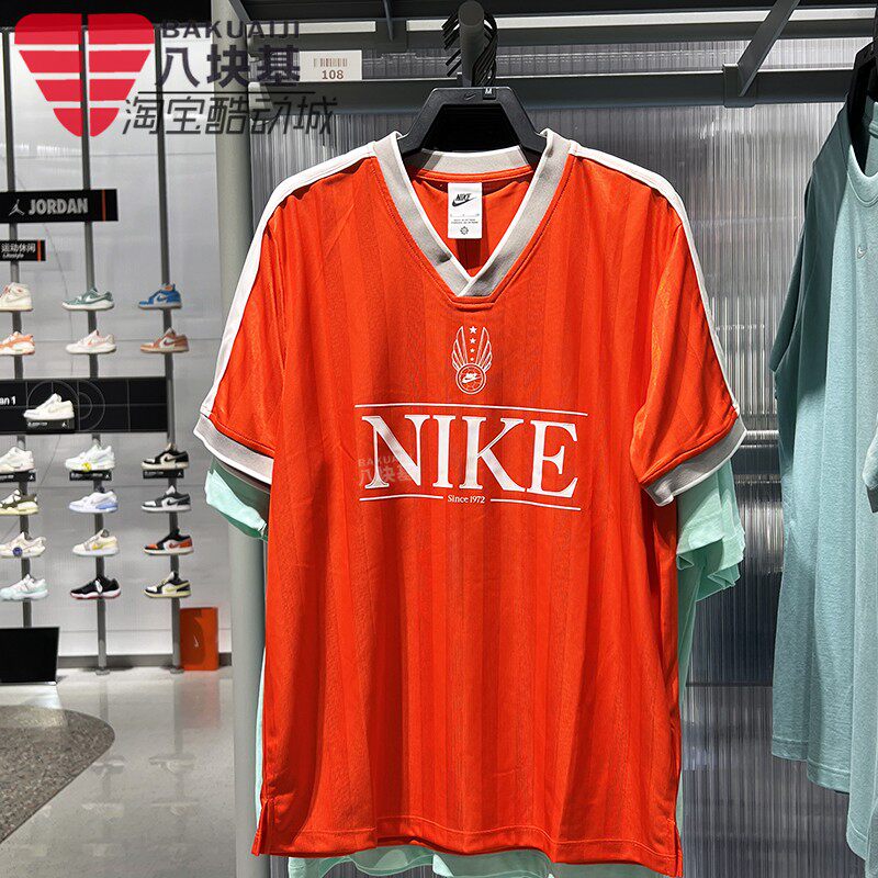 Nike耐克女装2025秋季丝滑冰丝条纹足球风宽松短袖T恤 IH8505-633