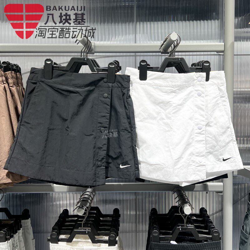 耐克女裙刺绣小标不规则休闲裤裙