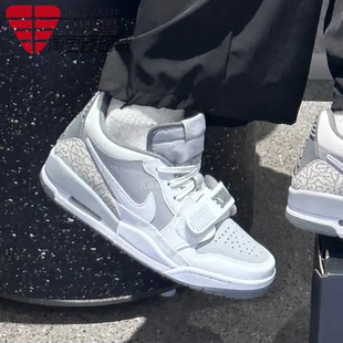 耐克男鞋2025冬季JORDAN AJ312灰白复古篮球风运动板鞋CD7069-005