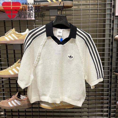 宽三叶草女装松慵懒风翻领POLO衫