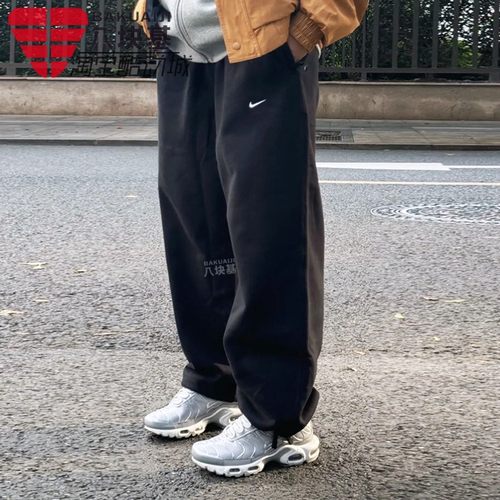 加绒宽松休闲抽绳直筒长裤耐克