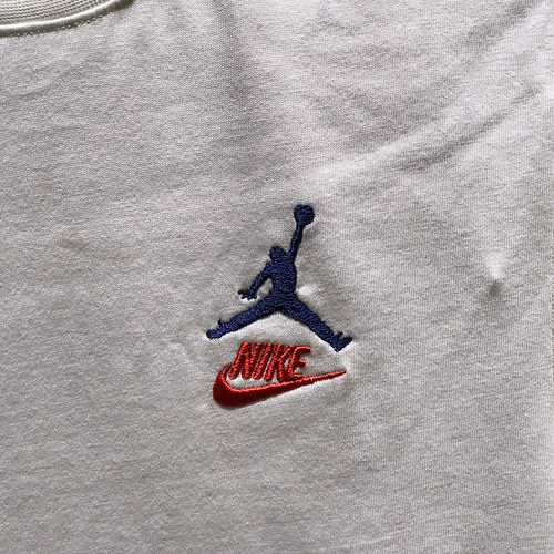 Nike, летняя трендовая футболка с коротким рукавом, с вышивкой, принт