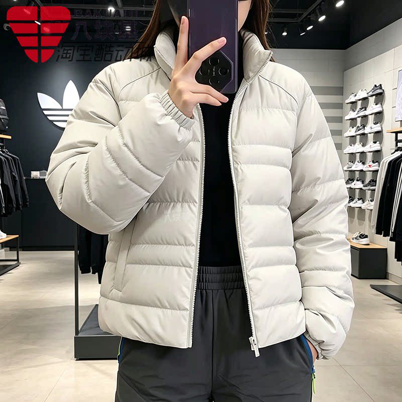 阿迪达斯女立领户外运动棉衣棉服