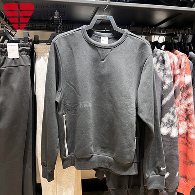 Nike耐克男装2025春季加绒保暖纯色拉链圆领卫衣套头衫IB1870-010