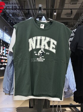 Nike耐克男装2025夏季款图案印花宽松休闲无袖背心T恤 IH0819-338