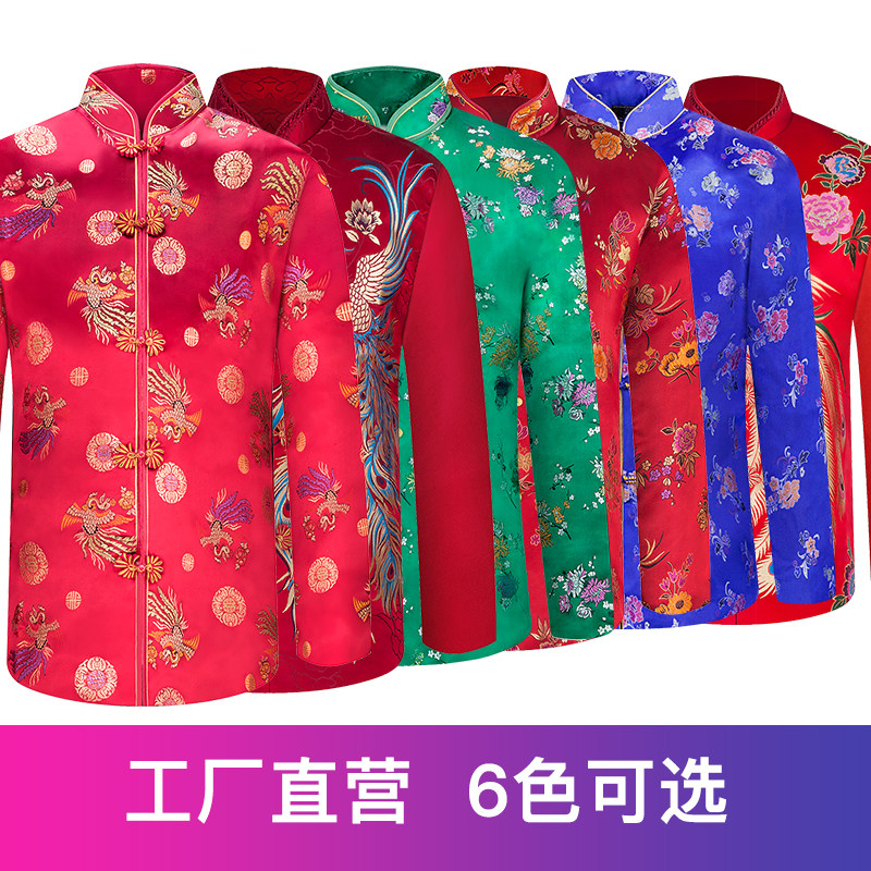 寿衣女老人全套七件套殡葬用品 丝绸全棉送老衣装老寿服 闰年冲喜