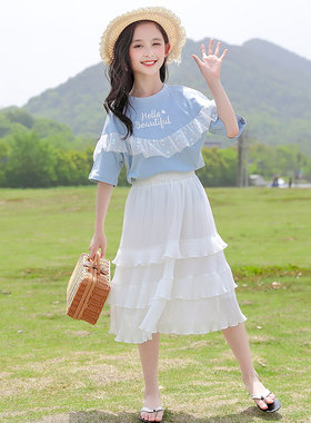 女童夏装短袖套装夏裙子洋气