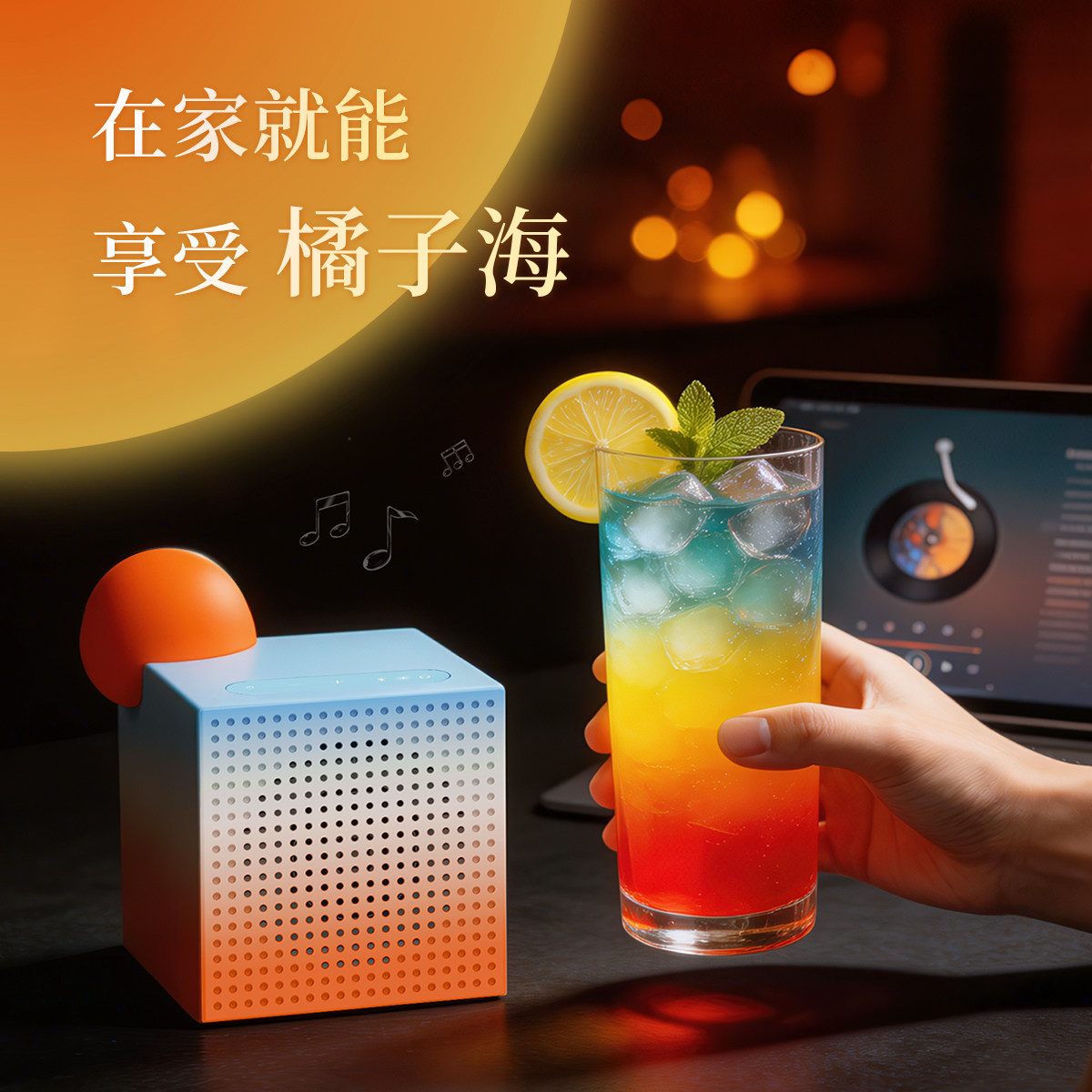 橘子海蓝牙音箱投影灯女生礼物