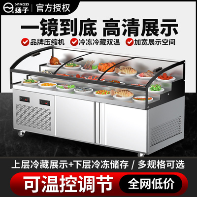 扬子三阶梯凉菜熟食卤菜商用冷藏冷冻保鲜展示柜烧烤串串点菜柜