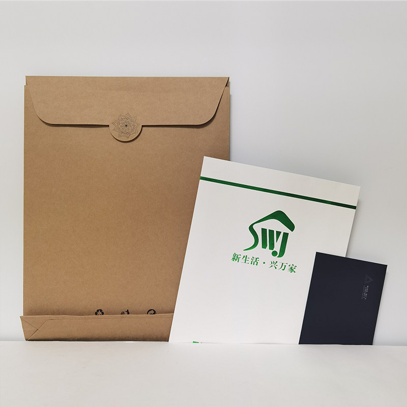 厂家订做自粘魔术贴牛皮纸服装包装袋子信封文件袋定制logo胶印刷