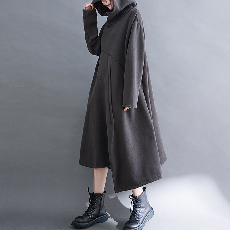 加绒宽松其他韩版纯色卫衣裙