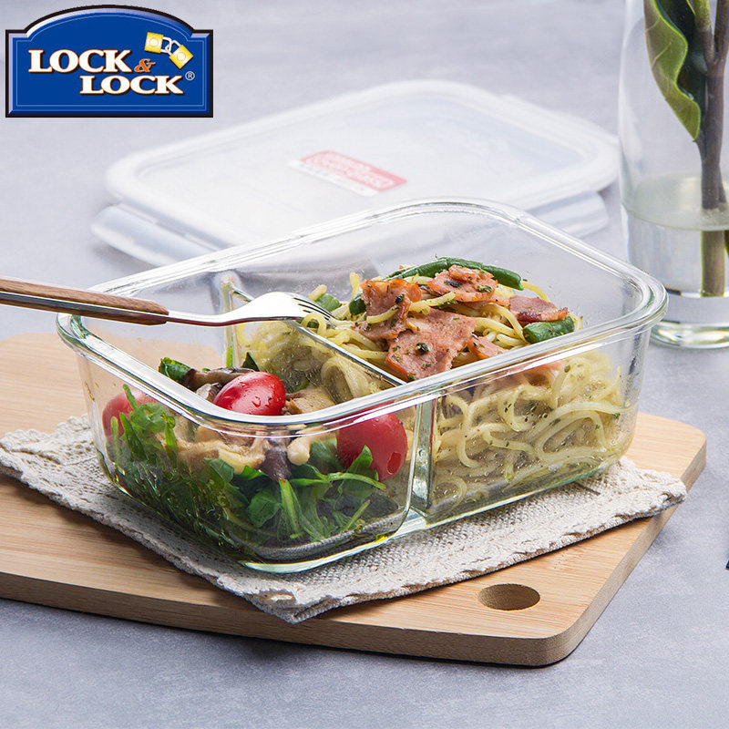 乐扣乐扣耐热玻璃保鲜盒分隔微波炉带饭盒上班族分格便当盒密封盒,餐饮具,保鲜盒,淘宝优惠券,粉丝福利购,淘宝优惠卷
