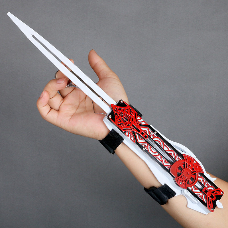 刺客信条袖剑袖剑二段 线控 pla塑料镀银色cosplay漫展武器道具
