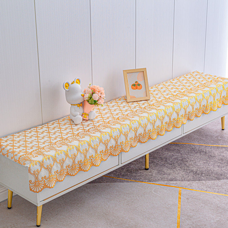 欧式床头柜电视柜防尘盖布餐桌茶几布长方形桌垫台布田园防水桌布