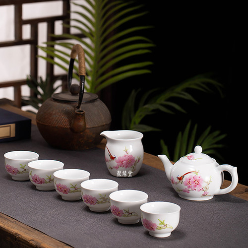手绘毛瓷功夫茶具景德镇高白瓷