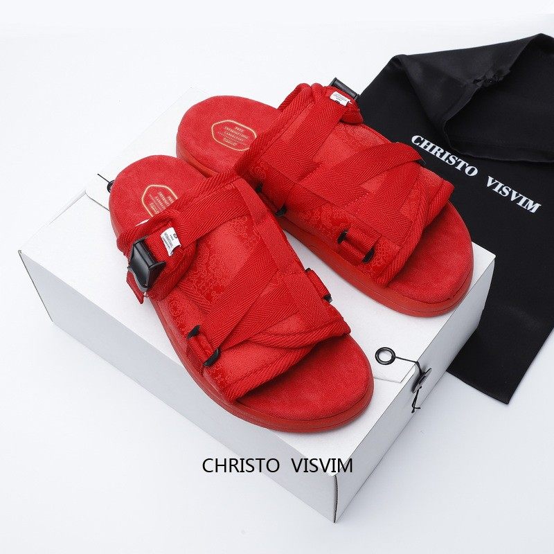 CHRISTO  VISVIM莆田拖鞋男女陈冠希男潮牌凉拖沙滩一字拖